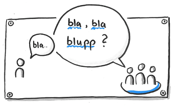 Agiles Arbeiten erleichtert die IT-Dokumentation. Bikablo-Illustration zum Artikel.